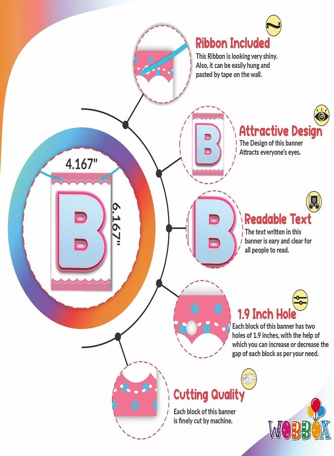 WOBBOX Baby Shower Combo of Party Props 30 Pcs & Blue Color Baby Shower Bunting Banner, with Mommy to be Blue Sash, Baby Shower Decoration Item (Pack of 3) - Image 3